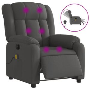 vidaXL Electric Massage Recliner Chair Dark Grey Fabric