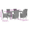 vidaXL 7 Piece Garden Dining Set with Cushions Black Poly Rattan