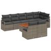 vidaXL Garden Sofa Set 9 pcs Grey Poly Rattan