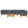vidaXL Sofa Set with Cushion Plain 5 pcs Anthracite Solid Acacia Wood