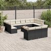 vidaXL 14 Piece Garden Sofa Set with Cushions Black Poly Rattan