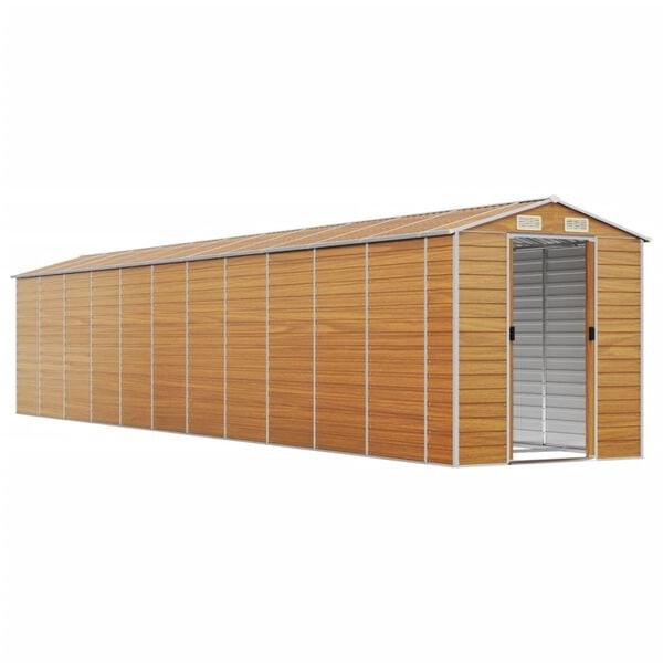 vidaXL Garden Shed Light Brown 191x980x198 cm Galvanised Steel