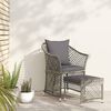 vidaXL 2 Piece Garden Lounge Set with Cushions Grey Poly Rattan
