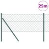 vidaXL Fence Post Green 0.8 x 25 m (60 x 60 mm mesh) Steel