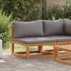vidaXL Sectional Middle Sofa & Dark Grey Cushion Solid Acacia Wood