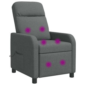 vidaXL Massage Recliner Dark Grey Fabric