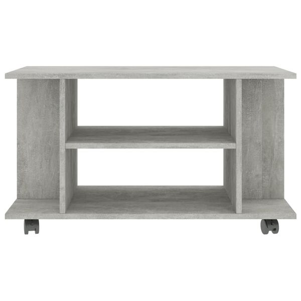 vidaXL TV Cabinet with Castors Concrete Grey 80x40x45 cm Engineered Wood