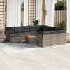 vidaXL 13 Piece Garden Sofa Set with Cushions Grey Poly Rattan