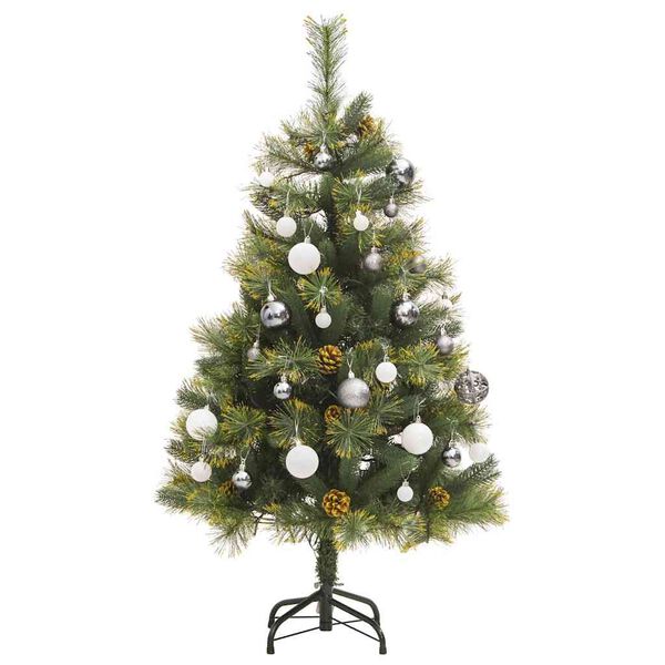 vidaXL Artificial Hinged Christmas Tree 150 LEDs & Ball Set 120 cm