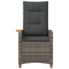 vidaXL Reclining Chair with Tea Plate 62 x 64 x 112 cm Poly Rattan