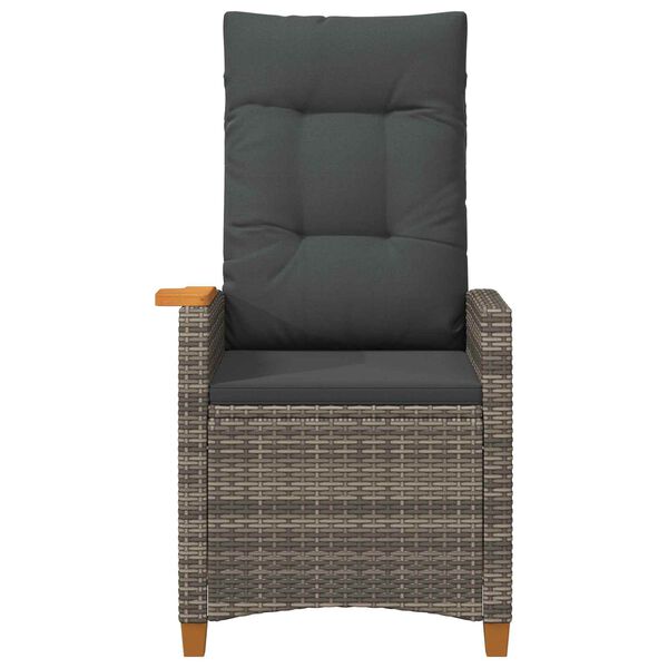 vidaXL Reclining Chair with Tea Plate 62 x 64 x 112 cm Poly Rattan