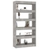 vidaXL Book Cabinet/Room Divider Concrete Grey 80x30x166 cm Engineered Wood