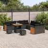 vidaXL Garden Sofa Set with Cushion 13 pcs Black