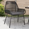 vidaXL Garden Chairs 2 pcs with Cushions Black Poly Rattan