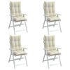 vidaXL Highback Chair Cushions 4 pcs Cream Oxford Fabric
