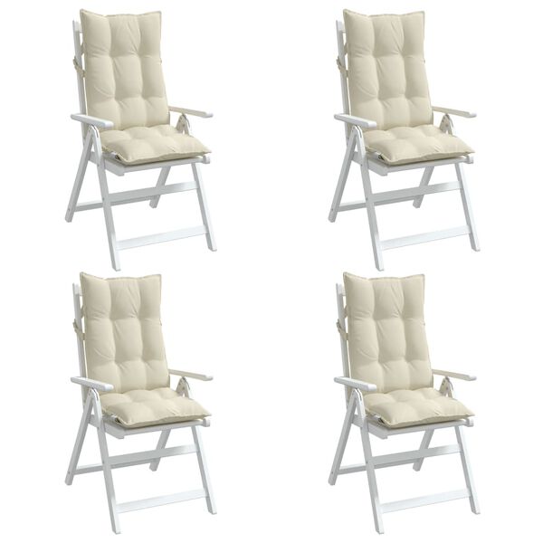 vidaXL Highback Chair Cushions 4 pcs Cream Oxford Fabric