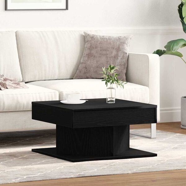 vidaXL Coffee Table Black Oak 57 x 57 x 30 cm Engineered Wood