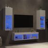 vidaXL 5 Piece TV Wall Units with LED White Engineered Wood