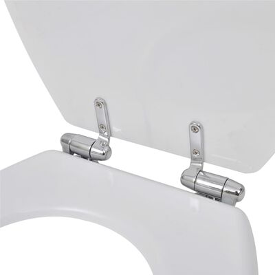 vidaXL WC Toilet Seat MDF Soft Close Lid Simple Design White