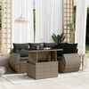 vidaXL 5 Piece Garden Sofa Set with Cushions Grey Poly Rattan