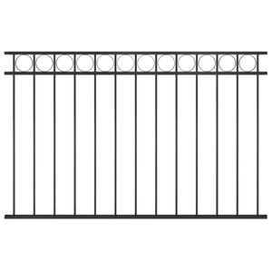 vidaXL Fence Panel Steel 1.7x1 m Black