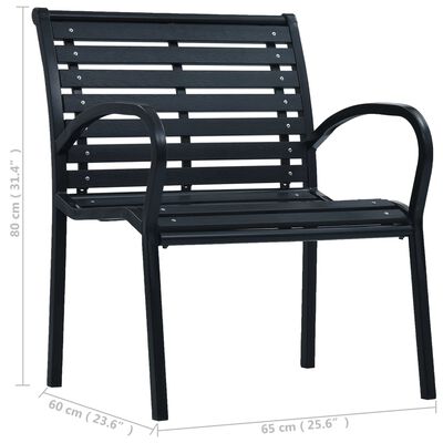 vidaXL Garden Chairs 2 pcs Black Steel and WPC