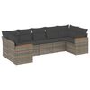 vidaXL 7 Piece Garden Sofa Set with Cushions Grey Poly Rattan