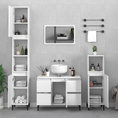 vidaXL Sink Cabinet White 80x33x60 cm Engineered Wood