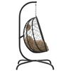 vidaXL Hanging Egg Chair with Cushion Taupe Poly Rattan&Steel