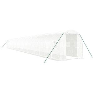 vidaXL Greenhouse with Steel Frame White 40 m&sup2; 20x2x2 m