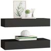 vidaXL Wall-mounted Drawer Shelves 2 pcs Black 60x23.5x10cm MDF