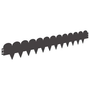 vidaXL Lawn Edging 10 pcs 103 x 15 cm Steel Black