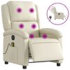 vidaXL Electric Massage Recliner Chair Cream Faux Leather