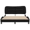 vidaXL Bed Frame without Mattress "Hvar" Black 137x190 cm Double Fabric