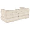 vidaXL Modular Sofa 2 pcs Cream 140 x 70 x 56 cm Fabric