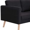 vidaXL 3-Seater Sofa Fabric Black