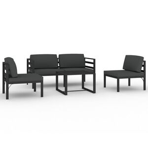 vidaXL 5 Piece Garden Lounge Set with Cushions Aluminium Anthracite