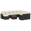 vidaXL 11 Piece Garden Sofa Set with Cushions Black Poly Rattan