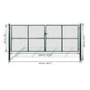 vidaXL Mesh Garden Gate 400x150 cm