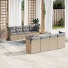 vidaXL 9 Piece Garden Sofa Set with Cushions Beige Poly Rattan