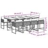 vidaXL 9 Piece Garden Dining Set with Cushions Mix Beige Poly Rattan
