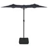 vidaXL Double-Head Garden Parasol Black 316x145 cm