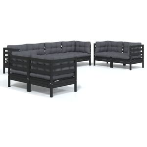 vidaXL 8 Piece Garden Lounge Set with Cushions Solid Pinewood