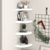 vidaXL Floating Corner Shelves 4 pcs High Gloss White 25x25x3.8 cm MDF