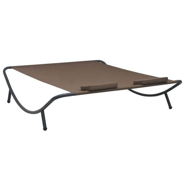 vidaXL Outdoor Lounge Bed Fabric Brown
