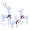 vidaXL Reindeer Family 3 pcs Cold white 68 x 26 x 127 cm Fabric