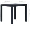 vidaXL Garden Table Anthracite 79x79x72 cm Plastic Rattan Look