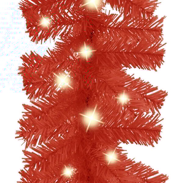 vidaXL Christmas Garland with LED Lights 10 m Red