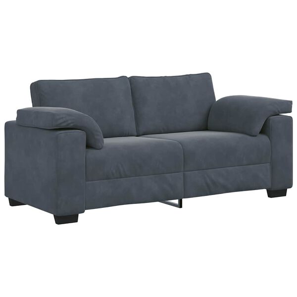 vidaXL Loveseat Sofa Dark Grey 180x77x82 cm Velvet