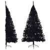 vidaXL Christmas Tree | Black | PVC, Steel | 210 cm | Decorative Inlays